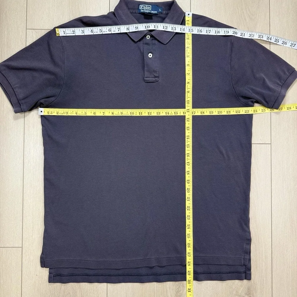 Polo Ralph Lauren Men L Charcoal Gray Cotton Short Sleeve Classic Fit Polo Shirt